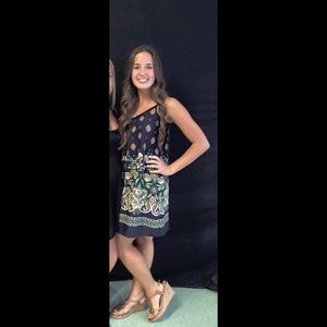 Navy blue pattern dress